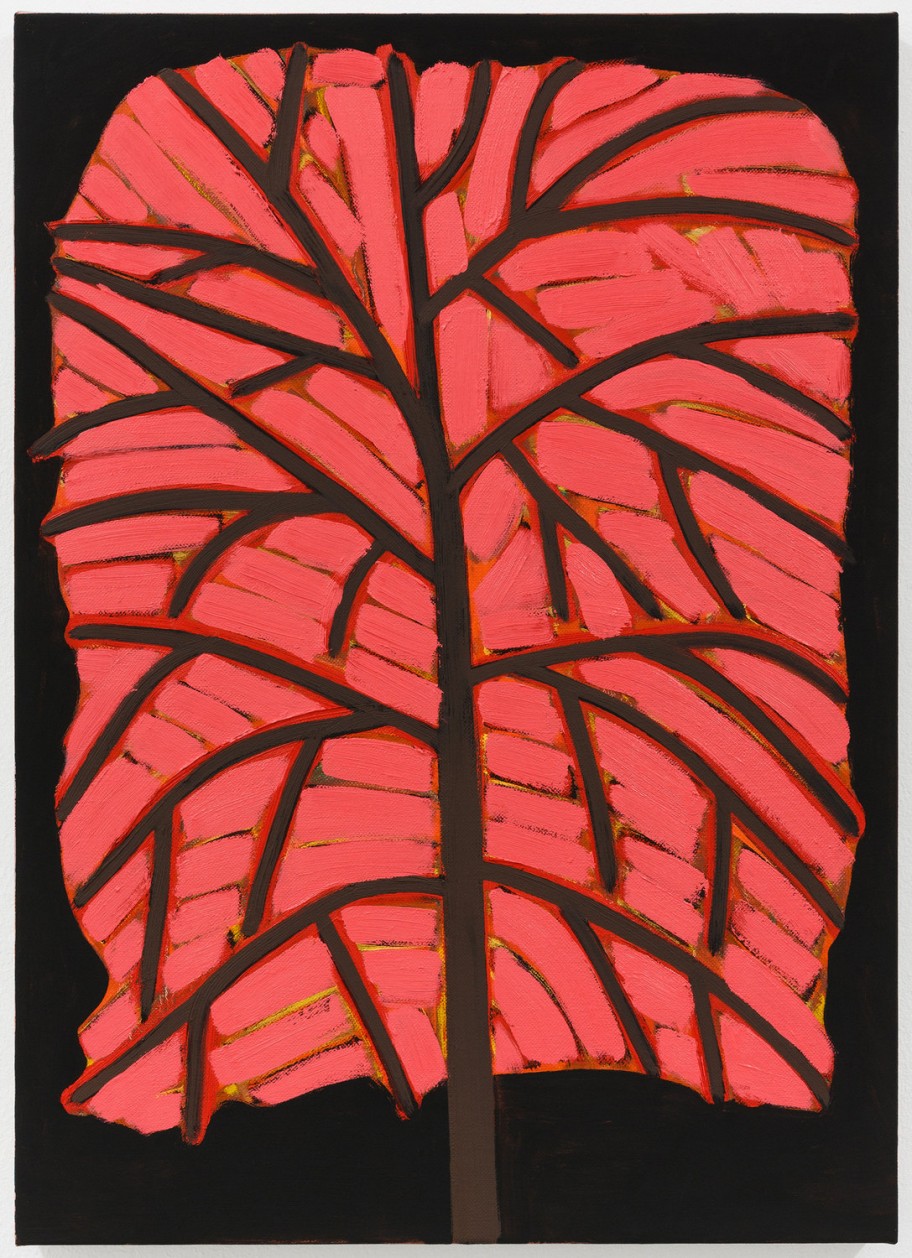 Benjamin Butler Pink Tree (Black), 2018 Öl auf Leinen 70 x 50 cm 