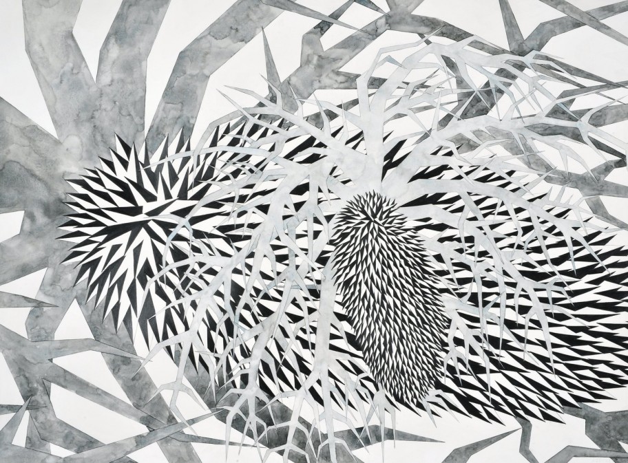 Adriana Czernin Spikes (Investigation of the Inside), 2011Aquarell, Bleistift auf Papier 56,8 x 76,5 cm  