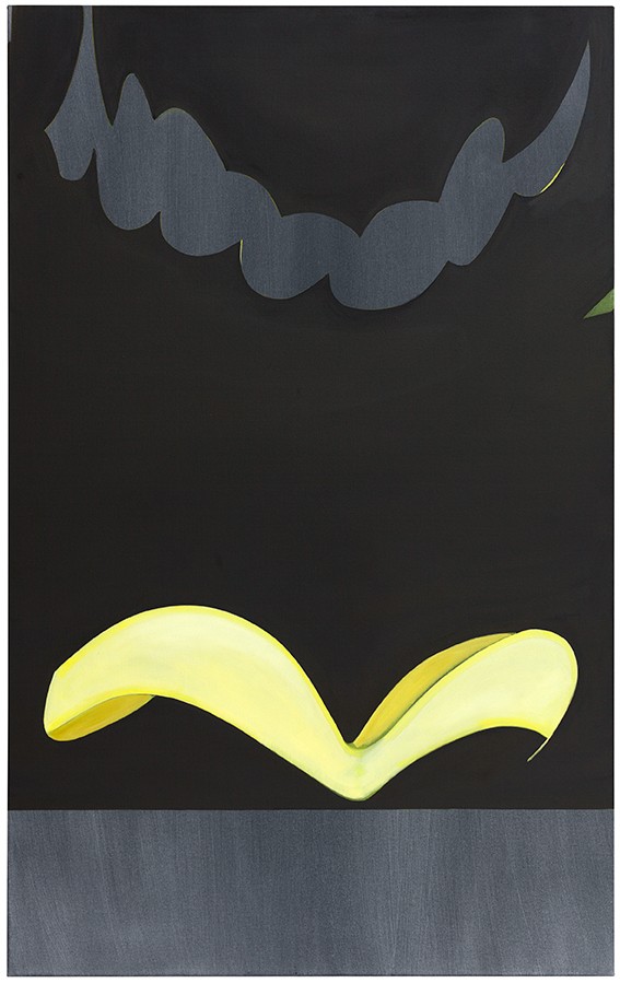 Milena Dragicevic Erections for Transatlantica (Armi), 2017acrylic, clear gesso, oil on black fabric 148 x 91,5 cm  