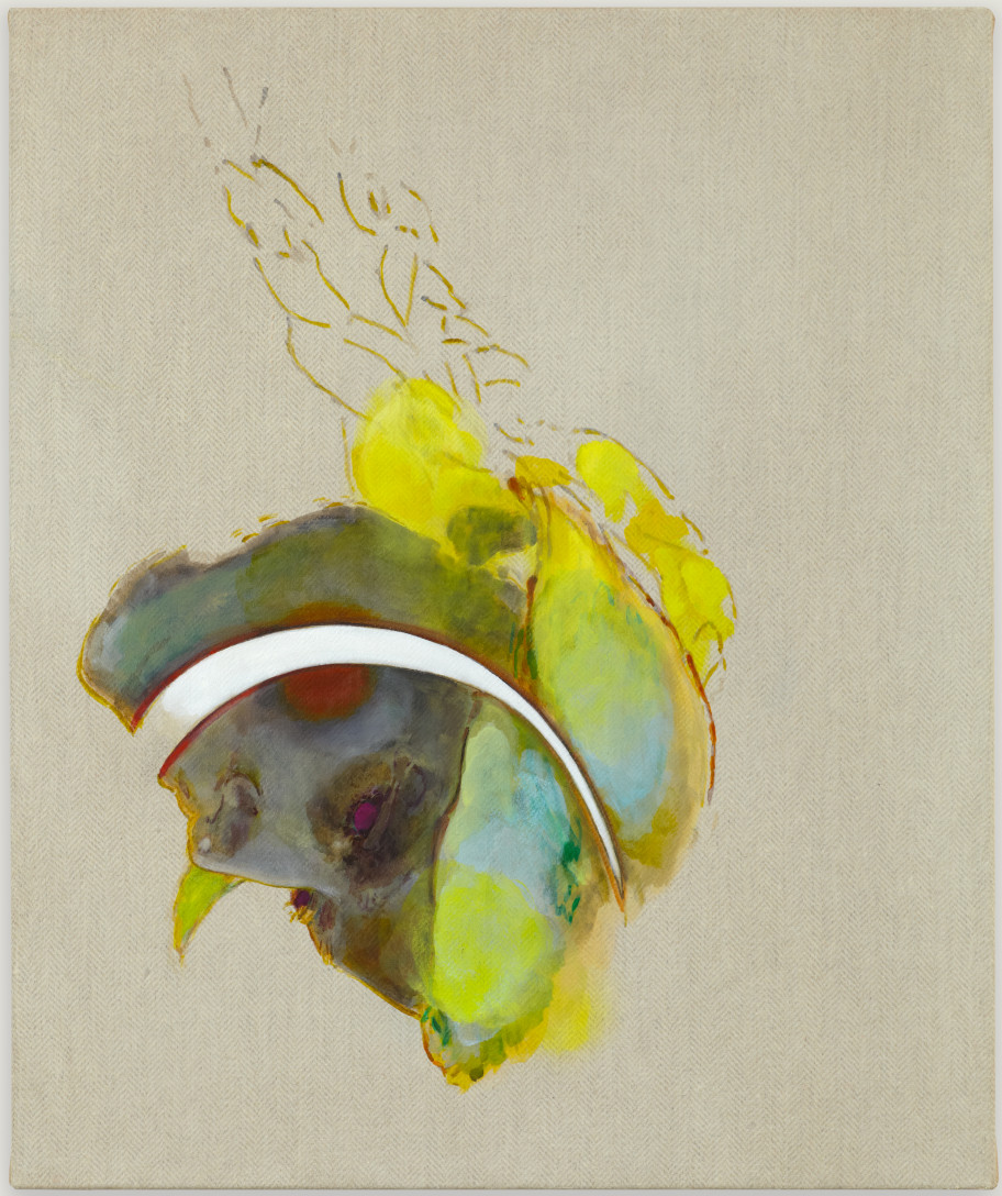 Milena Dragicevic Supplicant -606, 2012oil, clear gesso and acrylic on linen  61 x 51 cm 