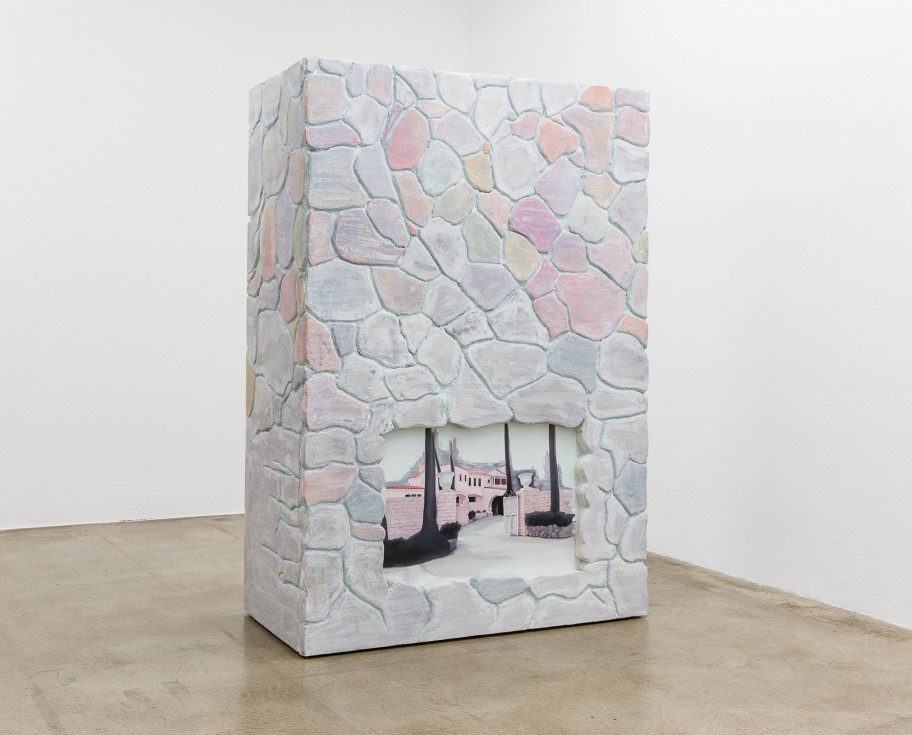 Melanie Ebenhoch The Fireplace, 2019 Öl auf Leinwand, Acryl-Harz, Styropor, Holz 181 x 125 x 65 cm 