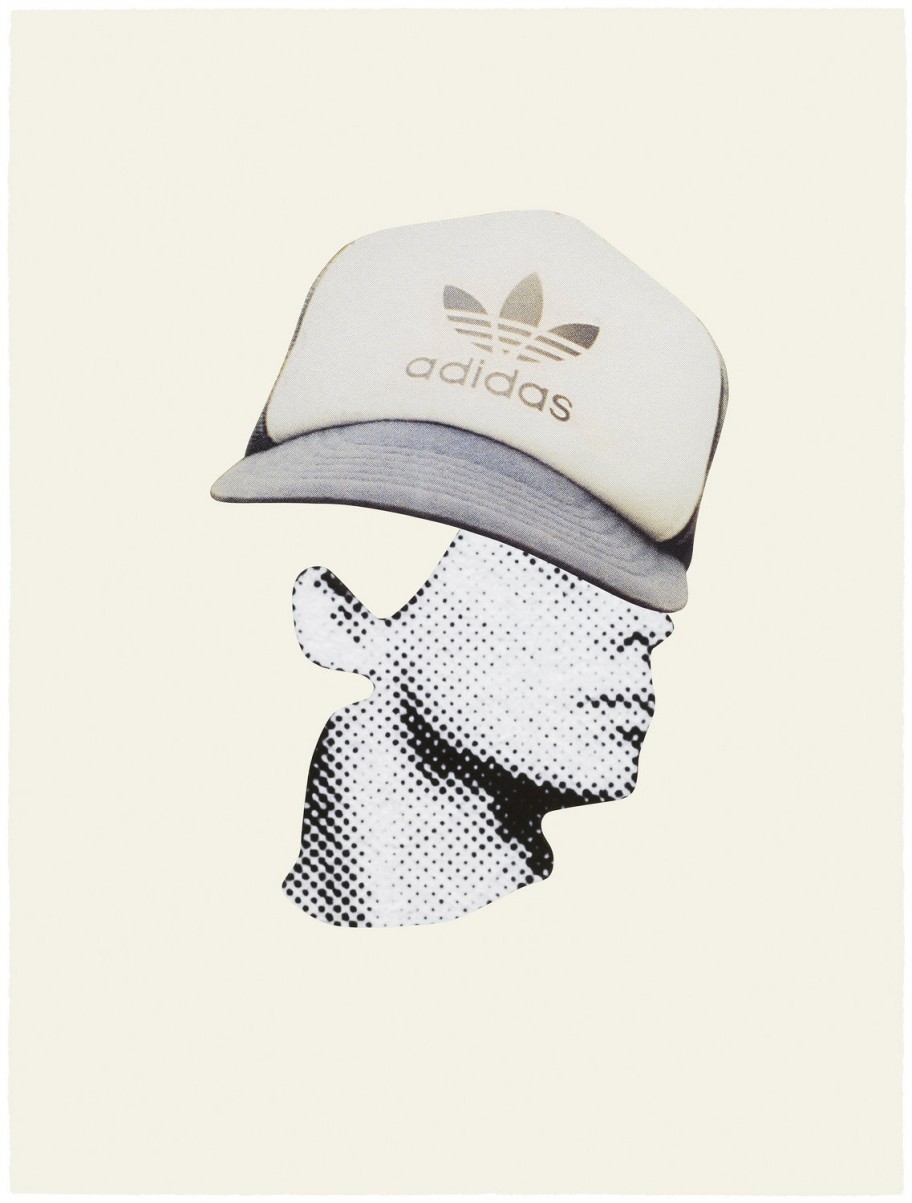 Jakob Kolding The Adidas Cap, 2014 collage on paper 76 x 56,5 cm 