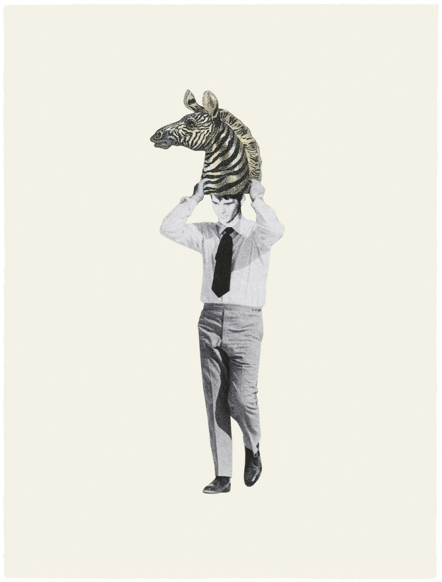Jakob Kolding The Zebra, 2014 collage on paper 76 x 56,5 cm 