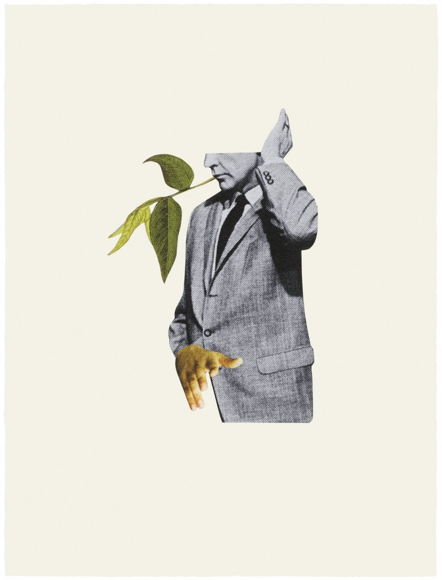 Jakob Kolding The Plant, 2014 collage on paper 76 x 56,5 cm 