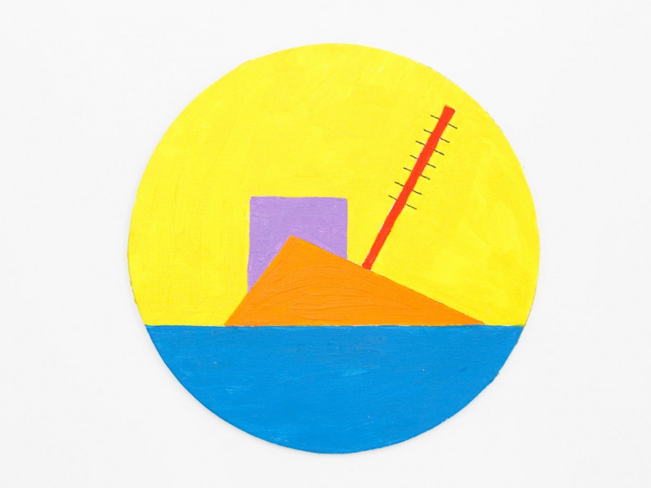 Mladen Stilinović Circle with Geometric Shapes, 2014acrylic on canvas Ø 20 cm 