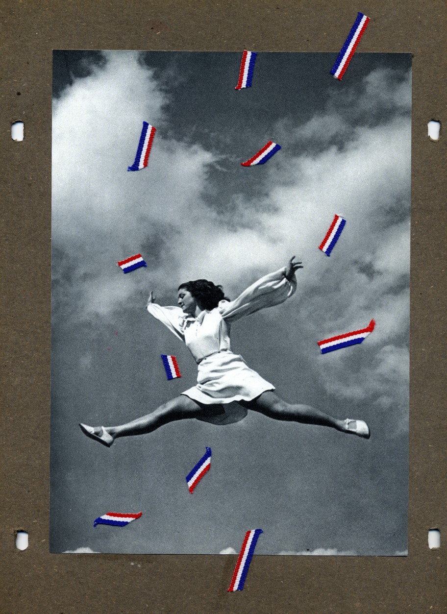 Mladen Stilinović Skok / Jump, 2005collage on cardboard 33 x 22 cm 