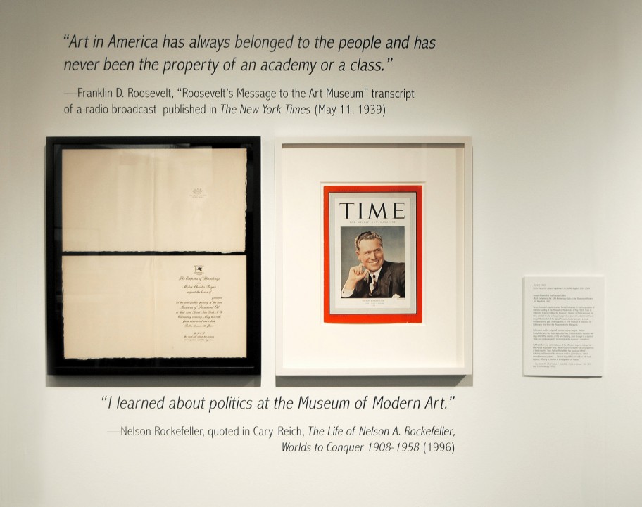 Alessandro Balteo-Yazbeck & Media Farzin  R.S.V.P, 1939 (C-print version). From the series Cultural Diplomacy: An Art We Neglect, 2007-2009Framed C-print, framed Time magazine cover, vinyl lettering on wall and wall label with narrative text Installation dimensions: 90 x 120 cm 