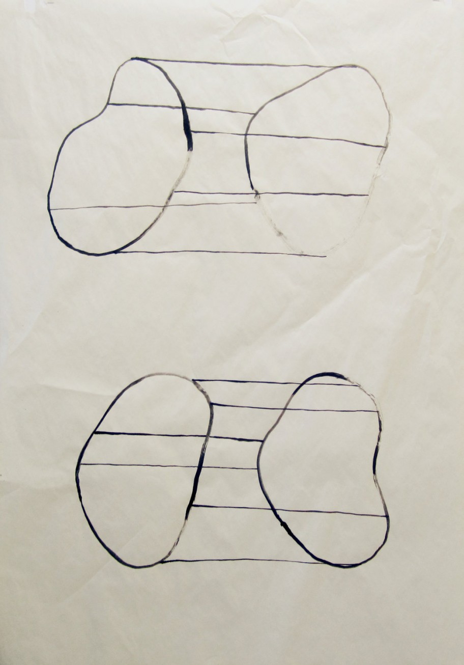 Malin Gabriella Nordin  Untitled (shapes), 2012 Tinte auf Papier 100 x 69 cm 