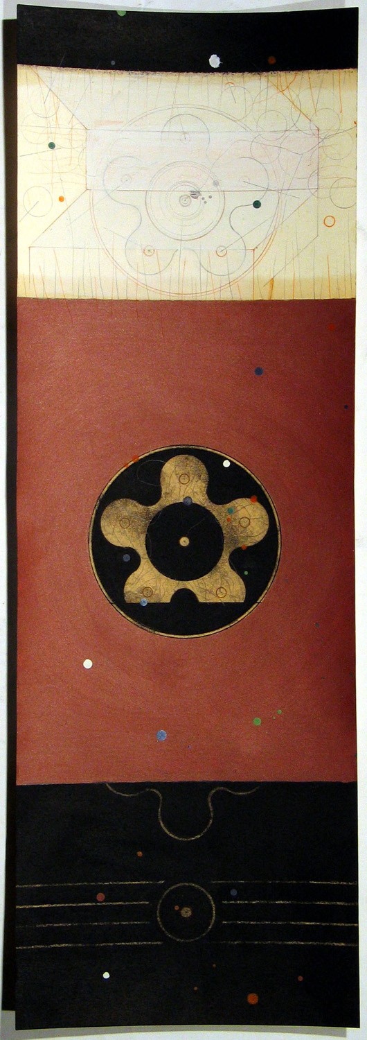 Peter Battisti  Ohne Titel, 1995 Mischtechnik auf Papier 58,8 x 20 cm 