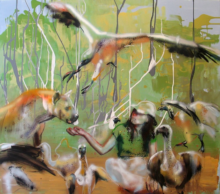 Maja Vukoje Ohne Titel, 2005 Acryl, Spray, Öl auf Leinwand 150 x 170 cm 