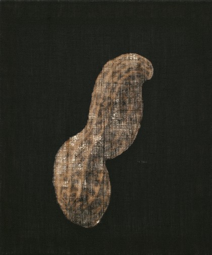 Maja Vukoje - Erdnuss, 2015 - acrylic, bleach on burlap - 60 x 50 cm