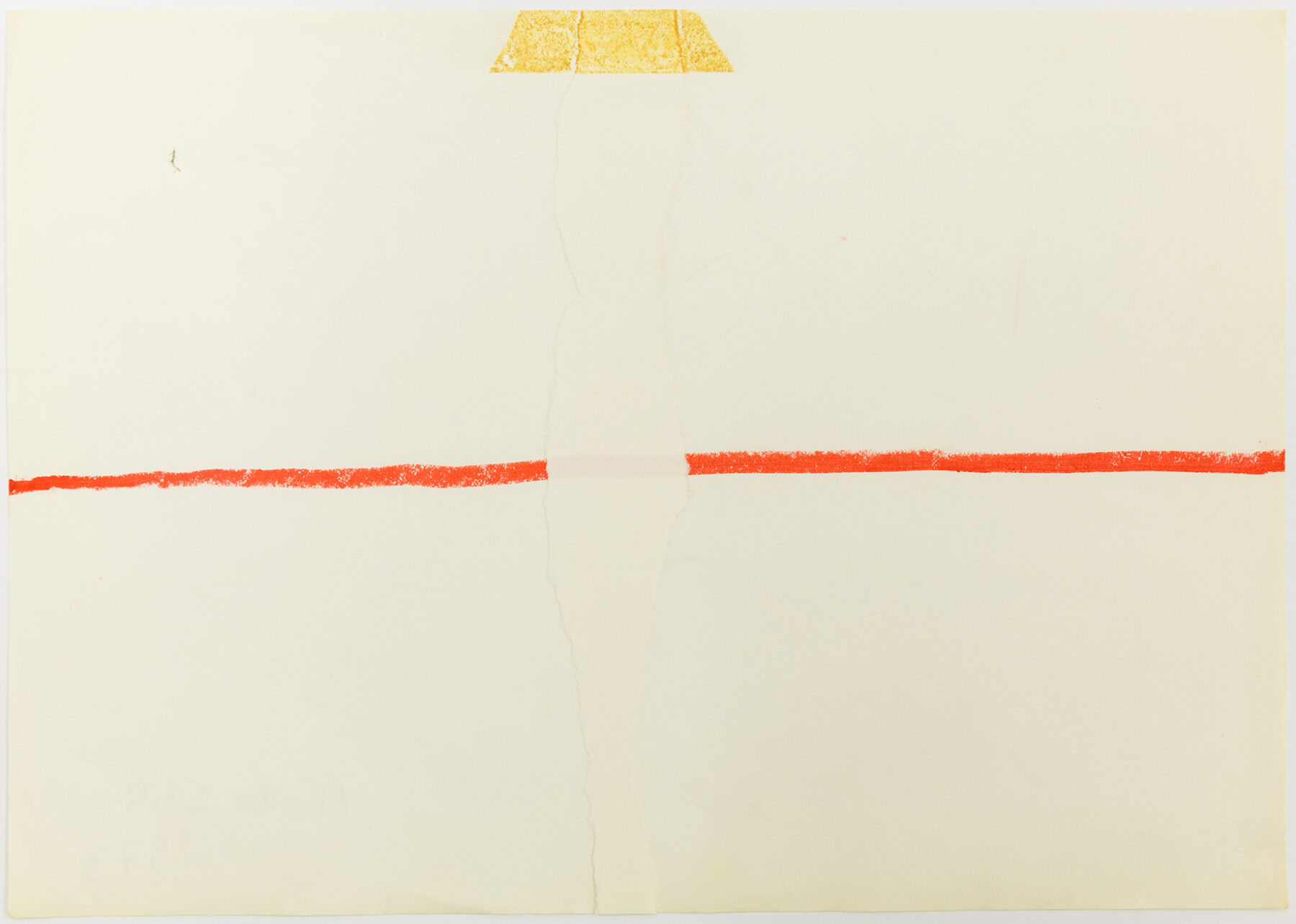 Mladen Stilinović, Prekinuta crvena linija (Red Line Cut Off), 1973